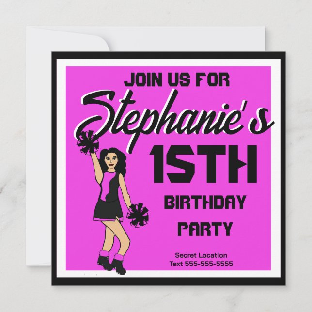 Rosa Cheer #2-inbjudan Inbjudningar (Framsida)