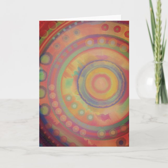 Rosa Cheerful Abstrakt Modern Swirls Kort (Framsida)