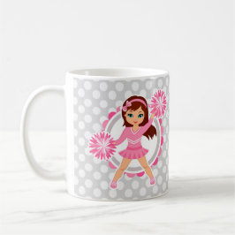 Rosa Cheerleader Brunette - Cute Cheer Kaffemugg