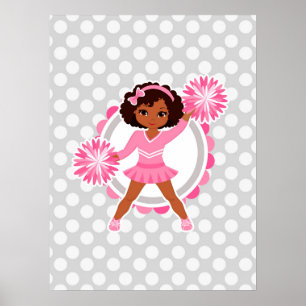 Rosa Cheerledare African American - Cute Cheer Poster