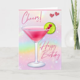Rosa Cheers Grattis på födelsedagen Greeting Card Kort