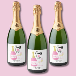 Rosa Cheers till 30 år med bubblor 30års födelseda