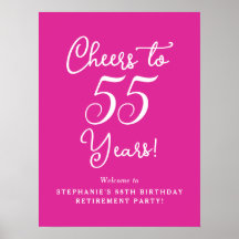 Rosa Cheers till 55 år Pension Party