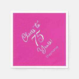 Rosa Cheers till 75 år 75:e födelsedag Pappersservett
