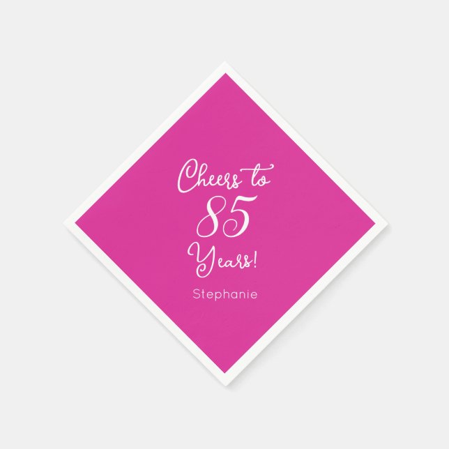 Rosa Cheers till 85 år 85:e födelsedagen Pappersservett (Hörn)