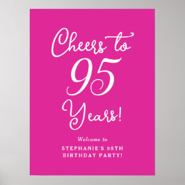 Rosa Cheers till 95 års 95:e födelsedagsvälkomstsk Poster