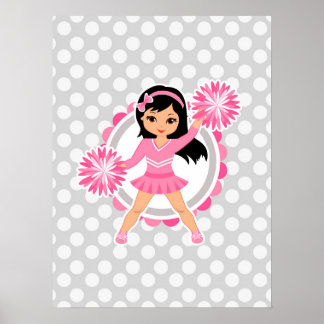 Rosa Cheerwriter Black Hair - Cute Cheer Poster