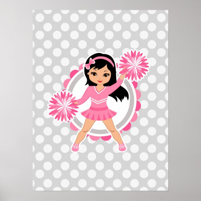 Rosa Cheerwriter Black Hair - Cute Cheer Poster (Framsidan)
