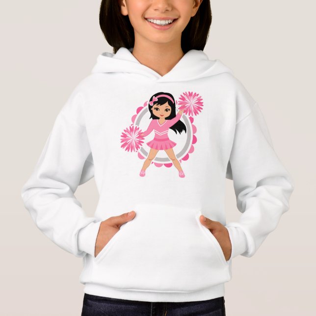 Rosa Cheerwriter Black Hair - Cute Cheer T Shirt (Framsida)
