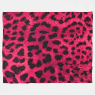 Rosa Cheetah Päls Mönster Fleece Blanket