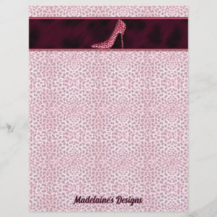Rosa Cheetah Print Business Brevhuvud