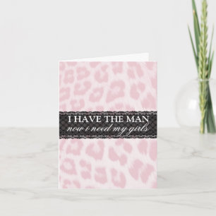 Rosa Cheetah Skriv ut Bridesmaid-begärandekort Inbjudan