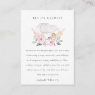 Rosa Chef Hat Blommigt Recipe Request Bride Tilläggskort