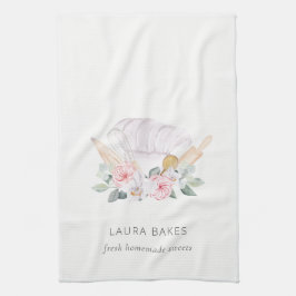  Rosa Chef Hat Catering Blommigt Roller Whisk Kökshandduk