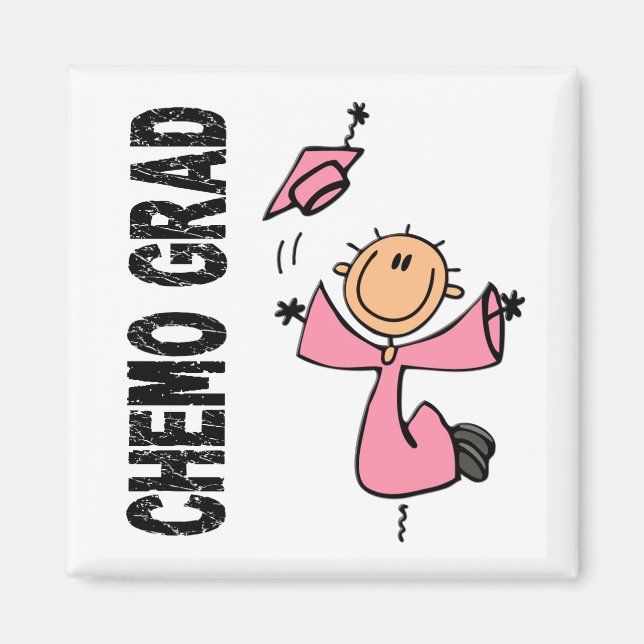 Rosa CHEMO GRAD 1 (bröstcancer) Magnet (Framsidan)
