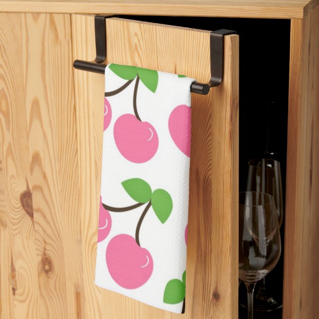 Rosa Cherries Microfiber Kitchen Towel Kökshandduk (Thirds Fold)