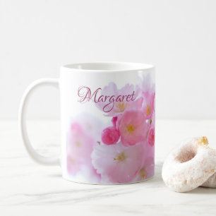 Rosa Cherry Blommar Blommigt Coffee Mugg