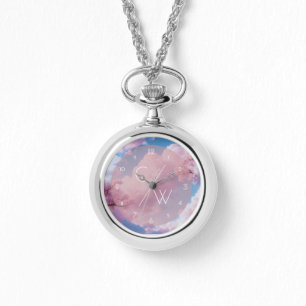 Rosa Cherry Blommar Blommigt Sakura Anpassningsbar Armbandsur