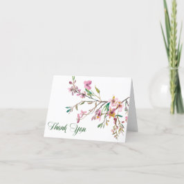 Rosa Cherry Blommar Bröllop Tack Kort