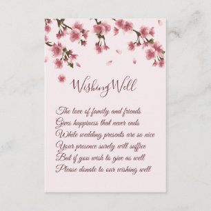 Rosa Cherry Blommar Bröllop Wishing Wishing Cards Tilläggskort