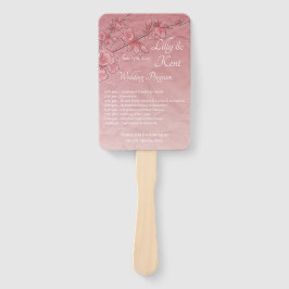 Rosa Cherry Blommar Bröllopsprogram Fläkt