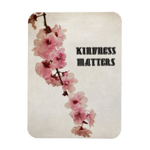 Rosa Cherry Blommar Flowers Kindness Magnet