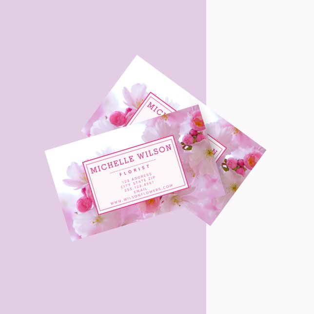 Rosa Cherry Blommar - Foto Visitkort (Skapare uppladdad)