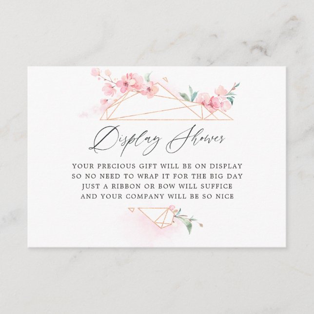 Rosa Cherry Blommar Geometric Möhippa Visning Tilläggskort (Framsida)