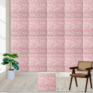 Rosa Cherry Blommar Mönster Ceramic Tile Kakelplatta