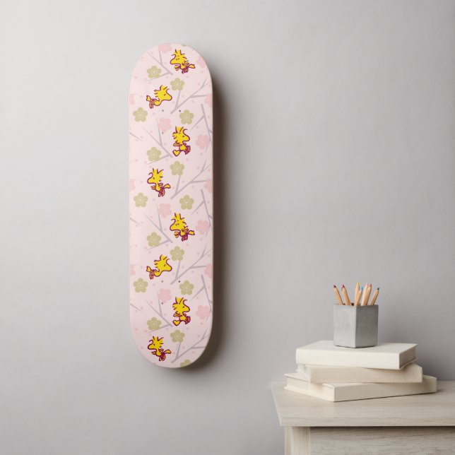Rosa Cherry Blommar Mönster Mini Skateboard Bräda 18,5 Cm (Väggkonst)