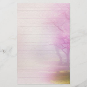 Rosa Cherry Blommar Note Papper