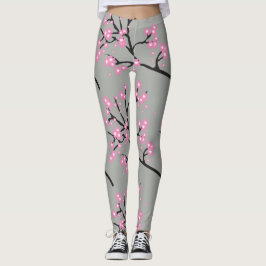 Rosa Cherry-Blommar på Grenar Leggings