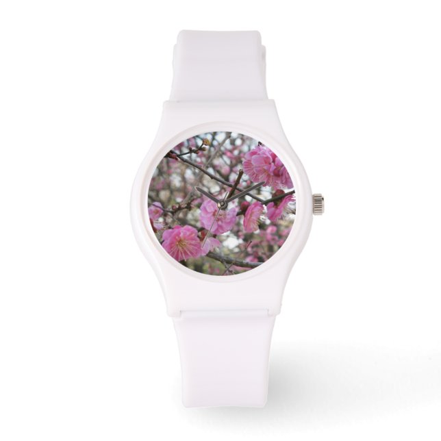 Rosa Cherry Blommar / Sakura / サ ク ラ(桜) Armbandsur (Framsida)