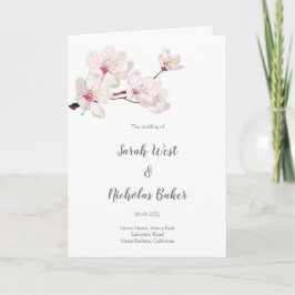 Rosa Cherry Blommar Sakura Japanska Bröllop Program