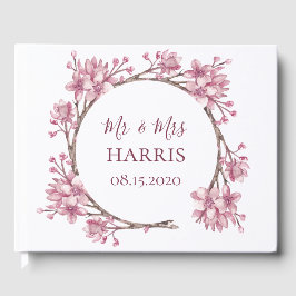 Rosa cherry blommar /sakura. Vår blommigt bröllop Gästböcker