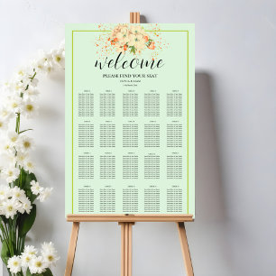 Rosa Cherry Blommar, sätesdiagram för Bröllop Poster