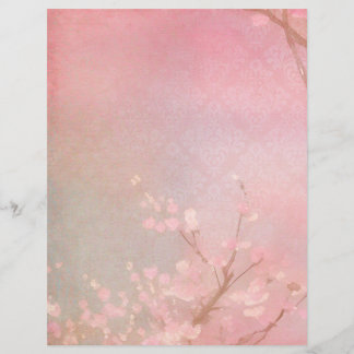 Rosa Cherry Blommar Scrapbook Papper