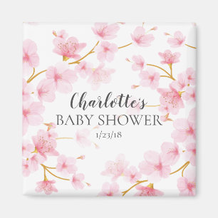 Rosa Cherry Blommar Shower-favoritmagnet Magnet