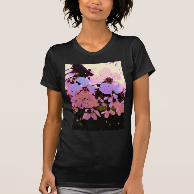 Rosa Cherry Blommar T-shirt (Framsida)