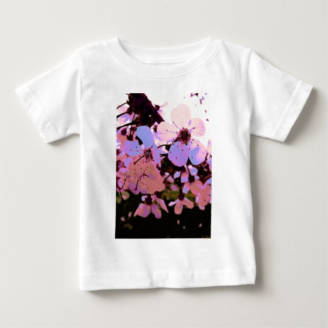 Rosa Cherry Blommar Tee Shirt (Framsida)