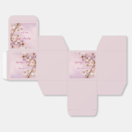 Rosa Cherry Blommar Wedding Favor Boxes Presentaskar