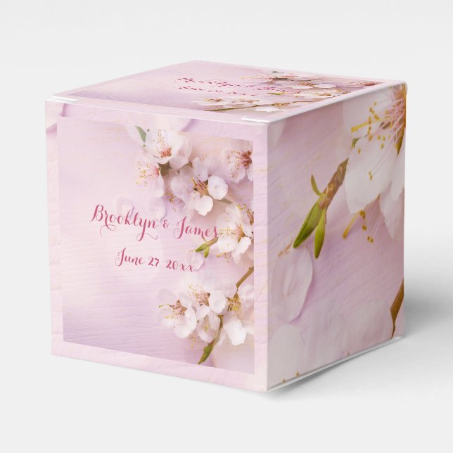 Rosa Cherry Blommar WedorBox Presentaskar (Framsidan Sidan)