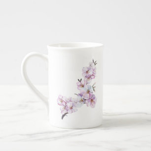 Rosa Cherry Blommars Benporslin Mugg