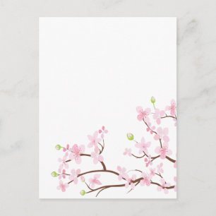 Rosa Cherry Blommars blank vykort