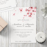 Rosa Cherry Blommars blommigt romantic bröllop Inbjudningar<br><div class="desc">En bröllopsinbjudan för contemporary och elegant blommigt med en vacker och känslig blommar för körsbär med  rosa kompletterad med grått-kalligrafi och serif mörk för ett romantiskt men modernt utseende.</div>