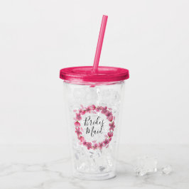 Rosa Cherry Blommars Bridesmaid Take Away Mugg