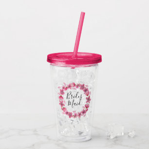Rosa Cherry Blommars Bridesmaid Take Away Mugg