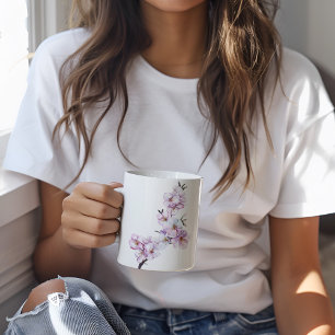 Rosa Cherry Blommars Ceramic Kaffemugg