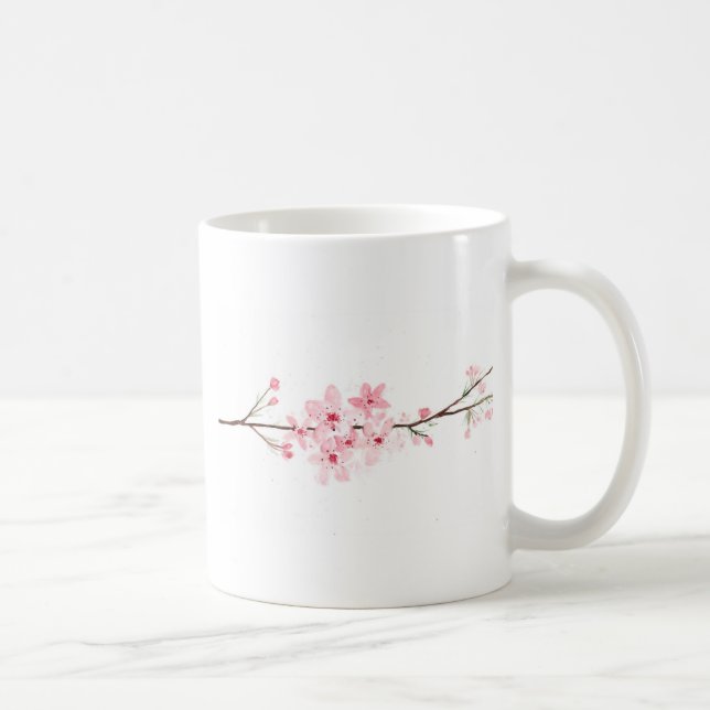Rosa Cherry blommars Japanska blommor sakura Kaffemugg (Höger)