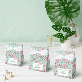 Rosa Cherry Blommars, Mint Grönt Quinceanera Presentaskar